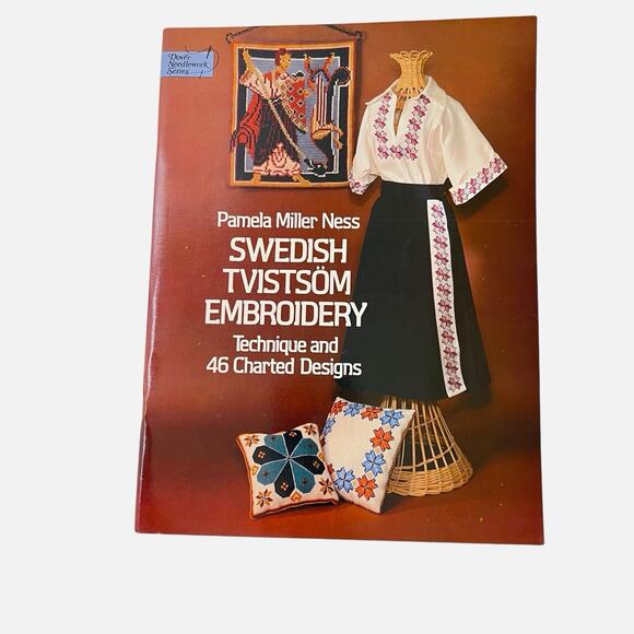 Swedish Tvistsom Embroidery Techniques Pamela Miller Ness 46 Designs 1981 Vtg - Picture 1 of 10
